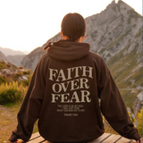 Faith Over Fear Hoodie – Inspirational Christian Pullover Hoodie for Men & Women Casual Streetwear Sweatshirt